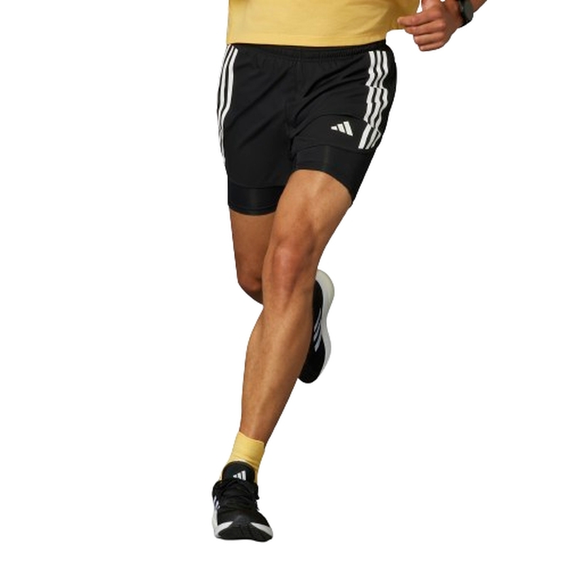 Adidas Men's Own The Run 3-Stripes 2-In-1 Shorts